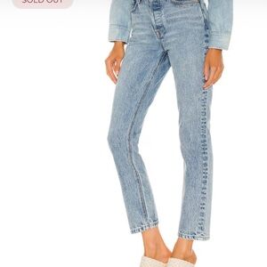 GRLFRND Karolina High Rise Straight Jean – Larmont Wash (Petite) | Size 29